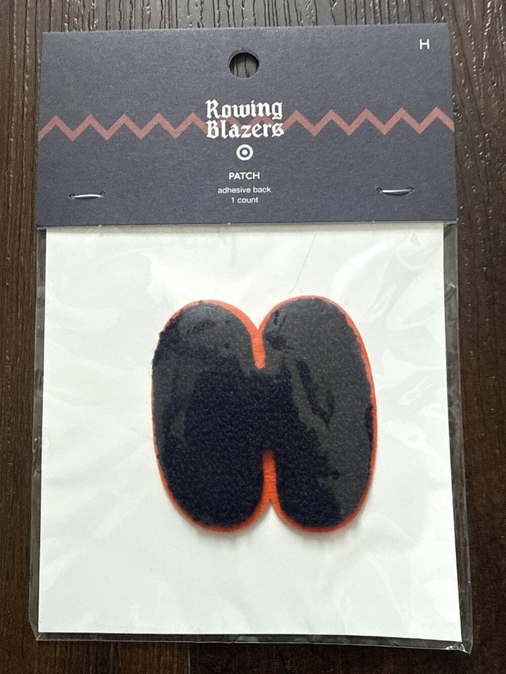 Rowing Blazers x Target Varsity Letter H Chenille Patch NEW Adhesive Navy Orange